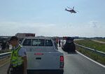 Polícia zasahuje pri nehode motocyklistu na D1 do Bratislavy